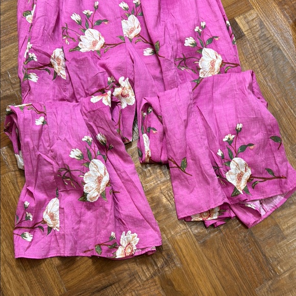 LIMELUSH Floral Pink Strapless Wide Leg romper - Picture 2 of 3